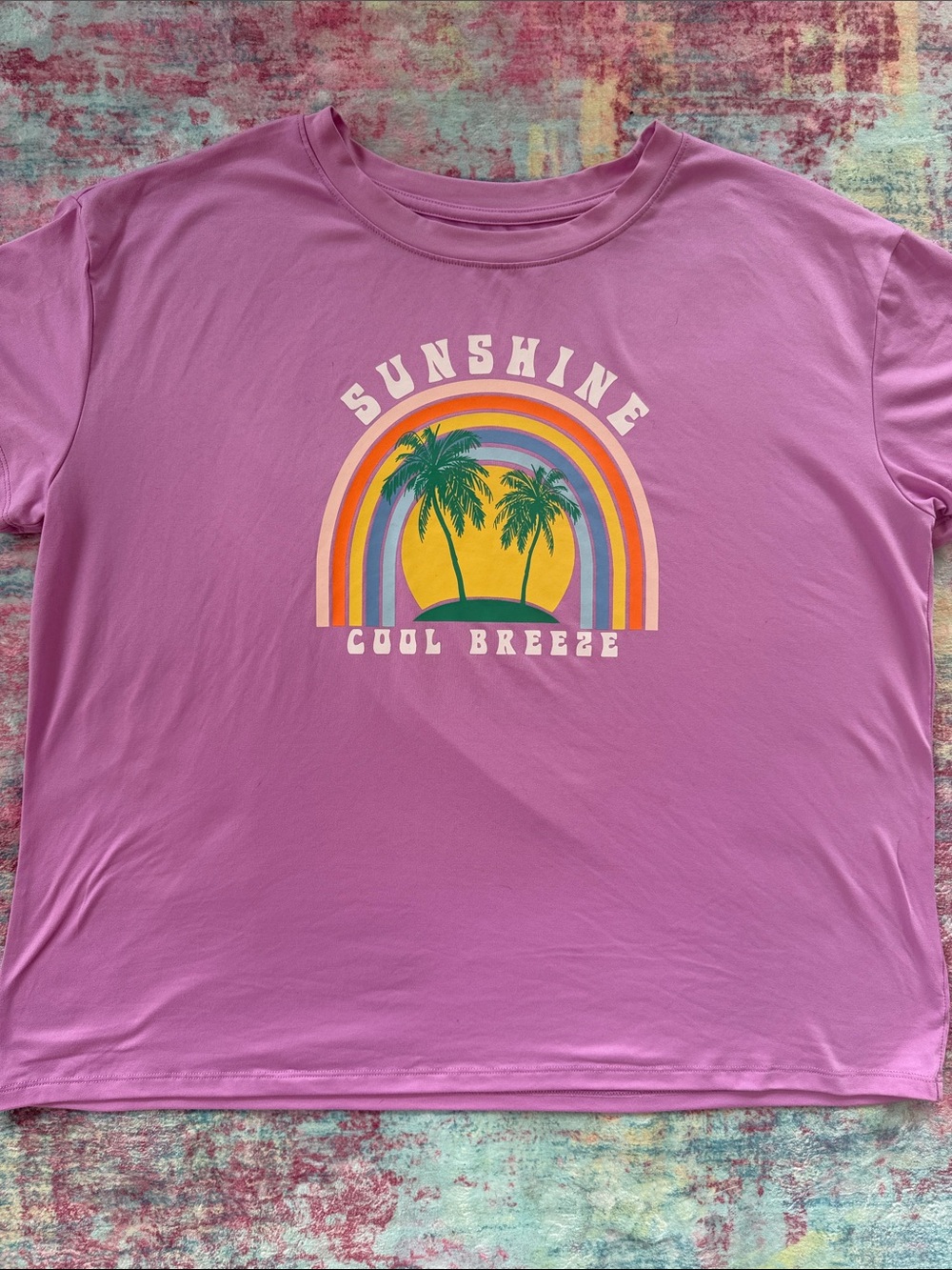 Sunshine Cool Breeze Graphic Tee - Pink